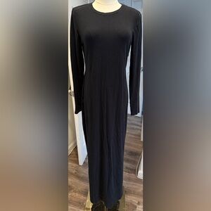 Barefoot Dreams Malibu Collection Long Sleeve Maxi Dress – Black —Small